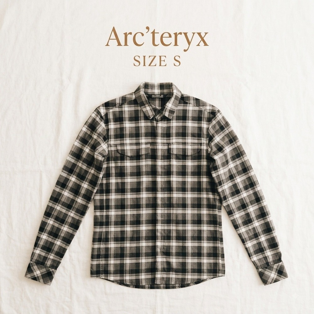 Arc'teryx Plaid Long Sleeve Button Shirt Men S Grey Tech Gorpcore